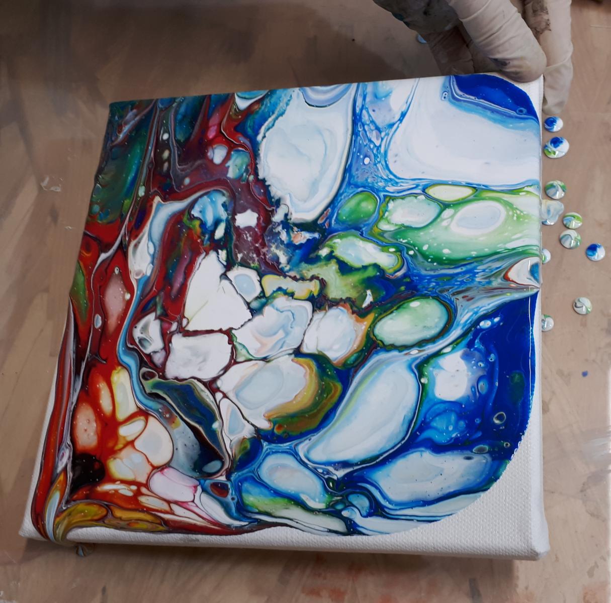 acrylique pouring technique floating cup painturoo 7